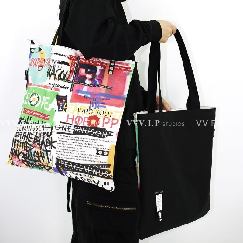 画像3: graffiti style INS super hot Quan Zhilong shoulder tote bag  ユニセックス男女兼用 グラフィティショルダートート バッグ  (3)