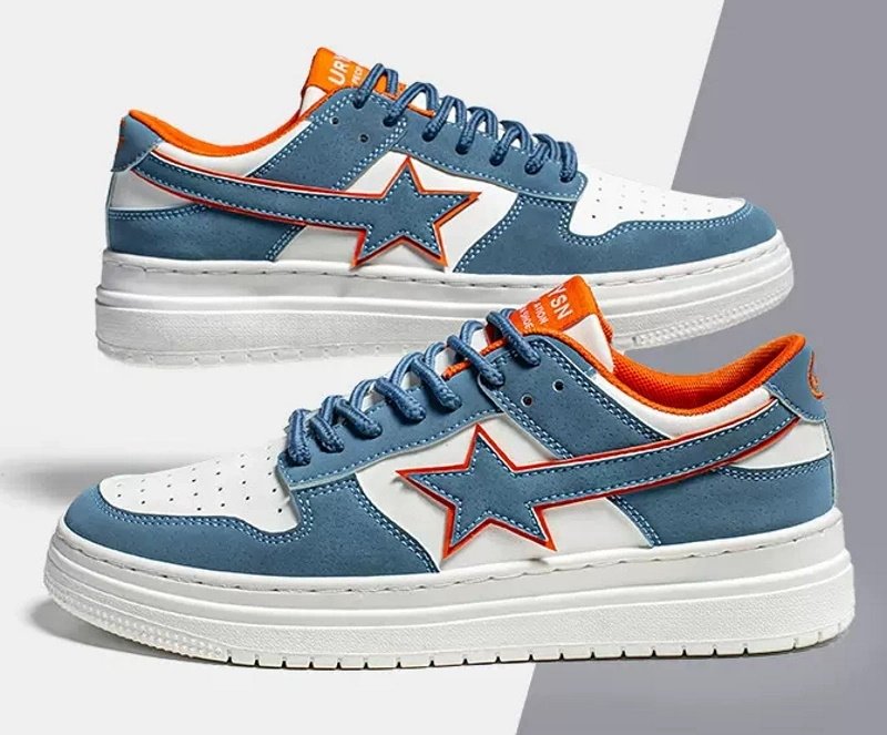 画像4: meteor star LACE-UP SNEAKERS shoes 　ユニセックス男女兼用流星スターレースアップスニーカー カジュアル シューズ (4)