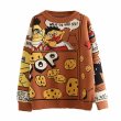 画像4: Sesame Street & Cookie Monster Knitted pullover sweater　ユニセックス 男女兼用 セサミストリート＆クッキーモンスター 編み込プルオーバーセーター (4)