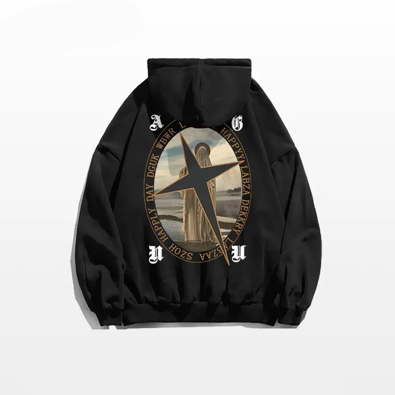 画像2: retro oil painting prints hoodie Pullover  ユニセックス 男女兼用レトロ油絵プリント プルオーバスウェットフーディパーカー トレーナー (2)