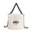 画像1: CHAIN HANDLE FUR TOTE SHOULDER BAG　チェーンハンドルファートートショルダーバッグ (1)