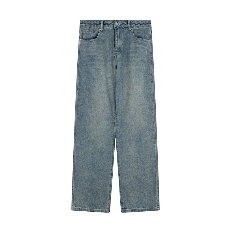 画像7: Unisex Broken heart embroidery denim pants loose straight wide pants DENIM PANTS jeans  Pants ユニセック男女兼用ブロークンハート刺繍 ゆったり ストレートワイドパンツデニムパンツジーンズパンツ (7)