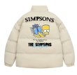画像1: The Simpsons cartoon logo pattern English letter printing loose stand-up collar Down jacket blouson ユニセックス男女兼用シンプソンスタンドカラーダウンジャケット ジャンパー (1)