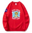 画像6: NASA x Tom and Jerry DONT KNOW DONT CARE logo round neck sweat shirt ユニセックス 男女兼用 NASAナサ×トムとジェリートム＆ジェリーDONT KNOW DONT CAREプリント スウェット トレーナー (6)