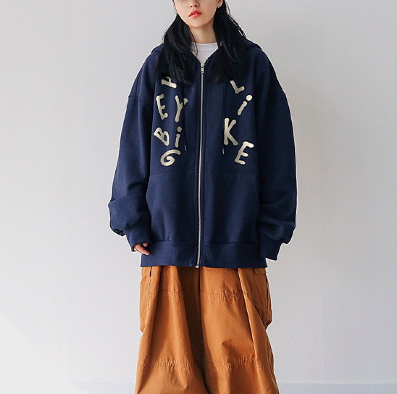 画像4: alphabet logo zip up hoodie Pullover  ユニセックス 男女兼用アルファベットロゴプリントジップアップスウェットフーディパーカー トレーナー (4)