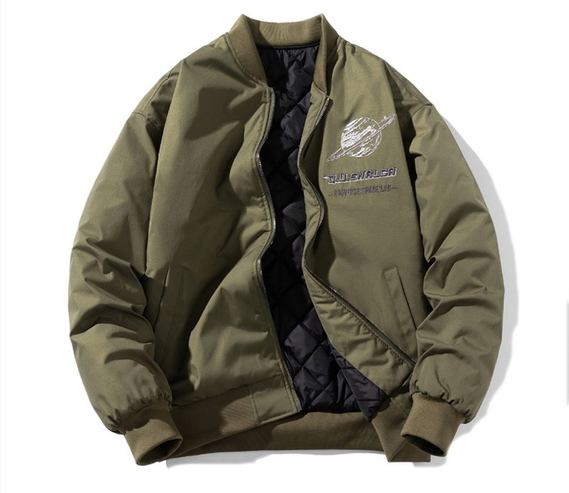 画像3: Saturn Embroidery&printBomber Jacket MA-1Jumper jacket baseball uniform jacket blouson ユニセッ クス男女兼用サターン土星刺繍プリントMA-1ジャケットスタジアムジャンパー スタジャン ブルゾンジャケット (3)