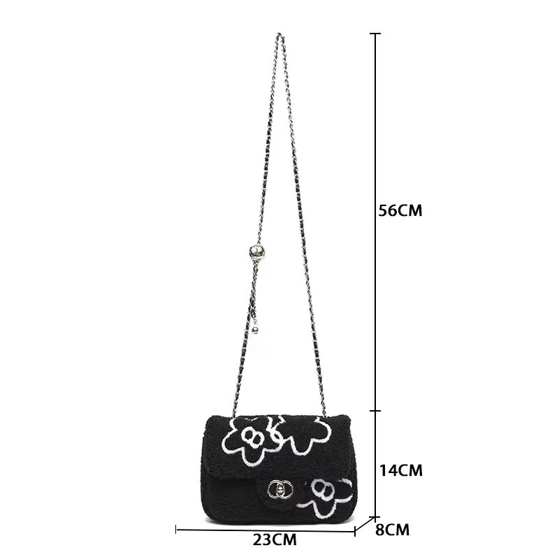画像6: Flower Motif Far Chen Shoulder shoulder tote bag handbag  フラワーモチーフファーチェンショルダートートショルダーバッグ (6)