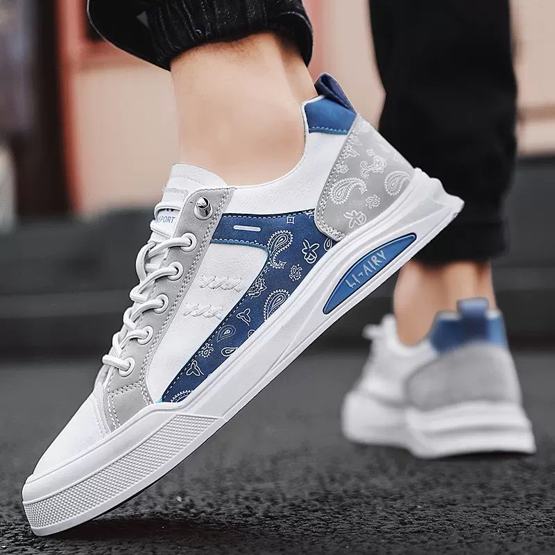 画像8: leather paisley LACE-UP SNEAKERS shoes  ユニセックス男女兼用ペイズリーバンダナ柄レザーレースアップスニーカー カジュアル シューズ (8)