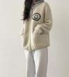 画像9: Back Smile Classic Polo Collar Zipper Sweater Jacket Knitted Cardigan jacket blouson　ユニセッ クス男女兼用スマイル編み込みジップアップカウチンカーディガンジャケットジャンパー セーター (9)