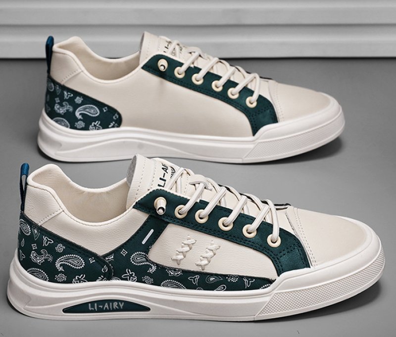 画像10: leather paisley LACE-UP SNEAKERS shoes  ユニセックス男女兼用ペイズリーバンダナ柄レザーレースアップスニーカー カジュアル シューズ (10)