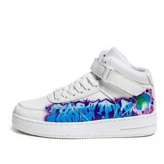 Men's unisex pop color graphic print lace uphigh cut
