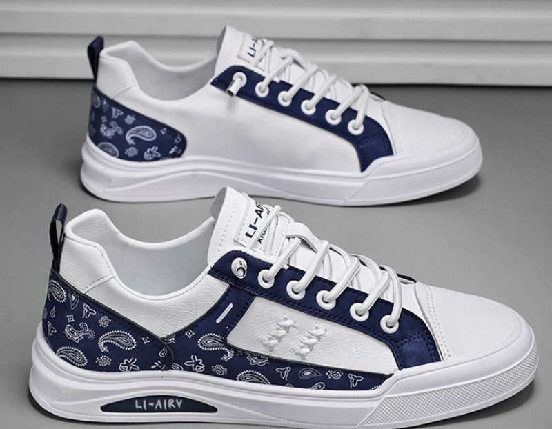 画像7: leather paisley LACE-UP SNEAKERS shoes  ユニセックス男女兼用ペイズリーバンダナ柄レザーレースアップスニーカー カジュアル シューズ (7)