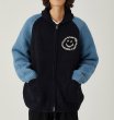 画像6: Back Smile Classic Polo Collar Zipper Sweater Jacket Knitted Cardigan jacket blouson　ユニセッ クス男女兼用スマイル編み込みジップアップカウチンカーディガンジャケットジャンパー セーター (6)