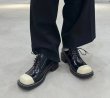 画像8:  Panda color stitching Derby shoes pumps　バイカラーレザースクエアトゥレースアップブリティッシュローファーパンプス　スリッポン (8)