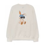 画像1: MLB×Sunglasses rabbit printsweat pullover sweater Sweat Shirts ユニセックス男女兼用 MLB×サングラスラビットスウェットプルオーバースウェット  トレーナー (1)