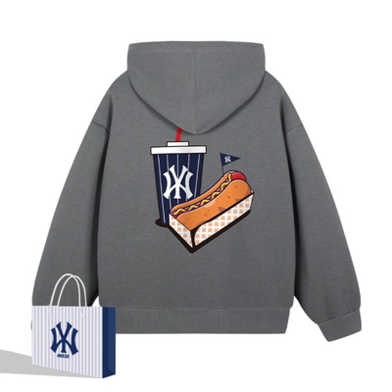 画像3: 22 NY drink & hot dog print hoodie sweater  ユニセックス 男女兼用 NYドリンク&ホットドッグプリント フーディスウェットパーカー (3)