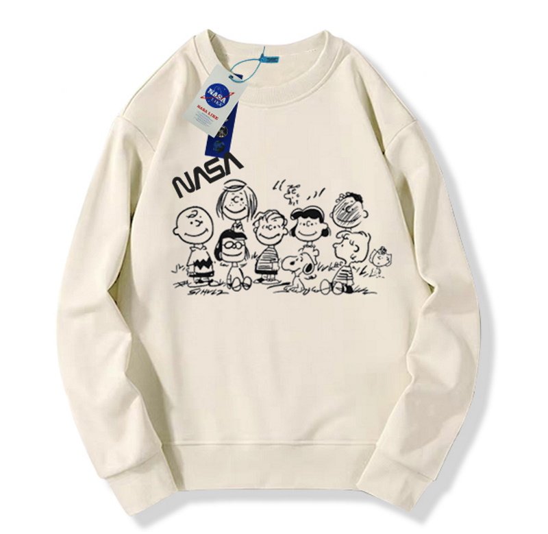 画像3: snoopy family peanuts ×NASA round neck sweat shirt ユニセックス 男女兼用 スヌーピー＆ピーナッツファミリー×ナサNASAプリント スウェット トレーナー (3)