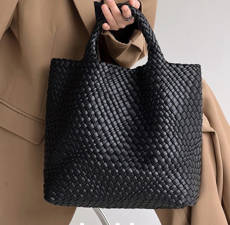 画像8: New hand-woven large-capacity tote shoulder Messenger handbag  ハンドウオウブン 編み込みトートショルダーバッグ (8)