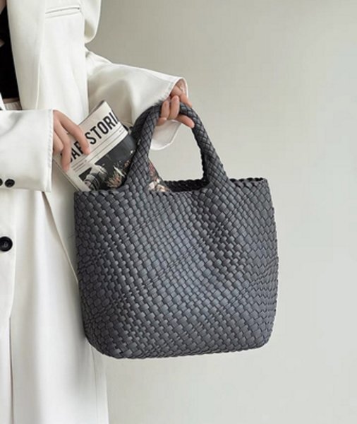 画像6: New hand-woven large-capacity tote shoulder Messenger handbag 　ハンドウオウブン 編み込みトートショルダーバッグ (6)
