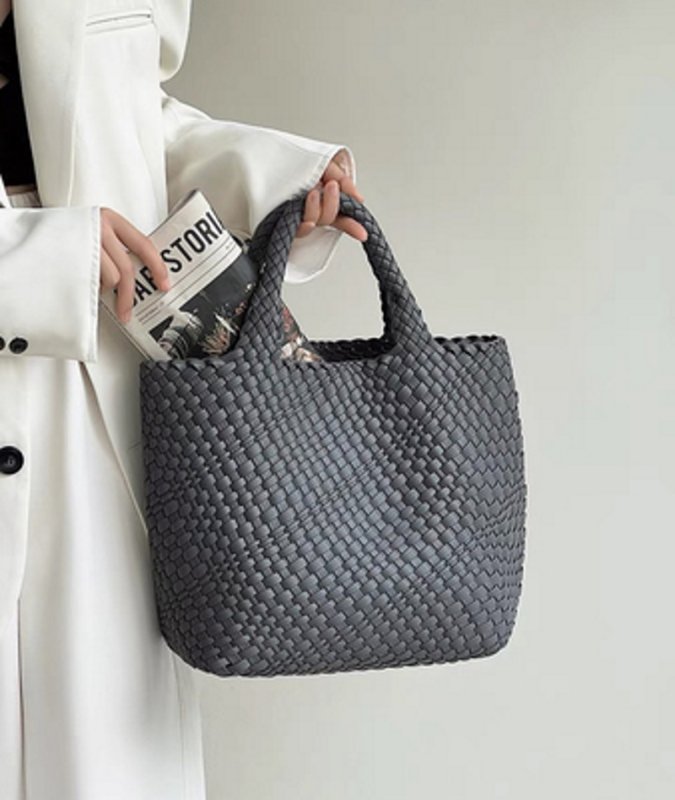 画像6: New hand-woven large-capacity tote shoulder Messenger handbag  ハンドウオウブン 編み込みトートショルダーバッグ (6)