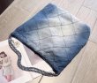 画像7: washed denim rhombus chain bag totoe Shoulder Strap Square Bag　デニムチェーンショルダー紐スクエアバッグショルダーバッグクラッチトートバッグ (7)