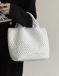 画像2: New hand-woven large-capacity tote shoulder Messenger handbag 　ハンドウオウブン 編み込みトートショルダーバッグ (2)