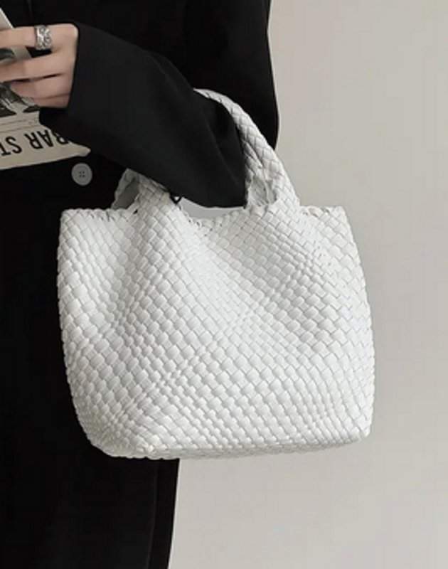 画像2: New hand-woven large-capacity tote shoulder Messenger handbag  ハンドウオウブン 編み込みトートショルダーバッグ (2)
