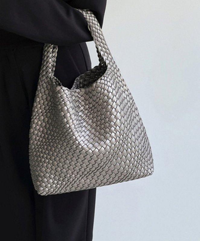 画像3: New hand-woven large-capacity tote shoulder Messenger handbag  ハンドウオウブン 編み込みトートショルダーバッグ (3)