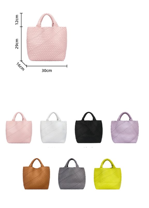 画像15: New hand-woven large-capacity tote shoulder Messenger handbag  ハンドウオウブン 編み込みトートショルダーバッグ (15)