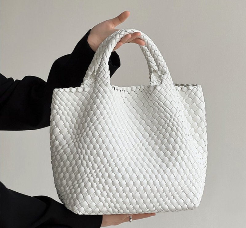 画像13: New hand-woven large-capacity tote shoulder Messenger handbag  ハンドウオウブン 編み込みトートショルダーバッグ (13)