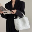 画像10: New hand-woven large-capacity tote shoulder Messenger handbag 　ハンドウオウブン 編み込みトートショルダーバッグ (10)