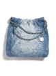 画像6: washed denim rhombus chain bag totoe Shoulder Strap Square Bag　デニムチェーンショルダー紐スクエアバッグショルダーバッグクラッチトートバッグ (6)