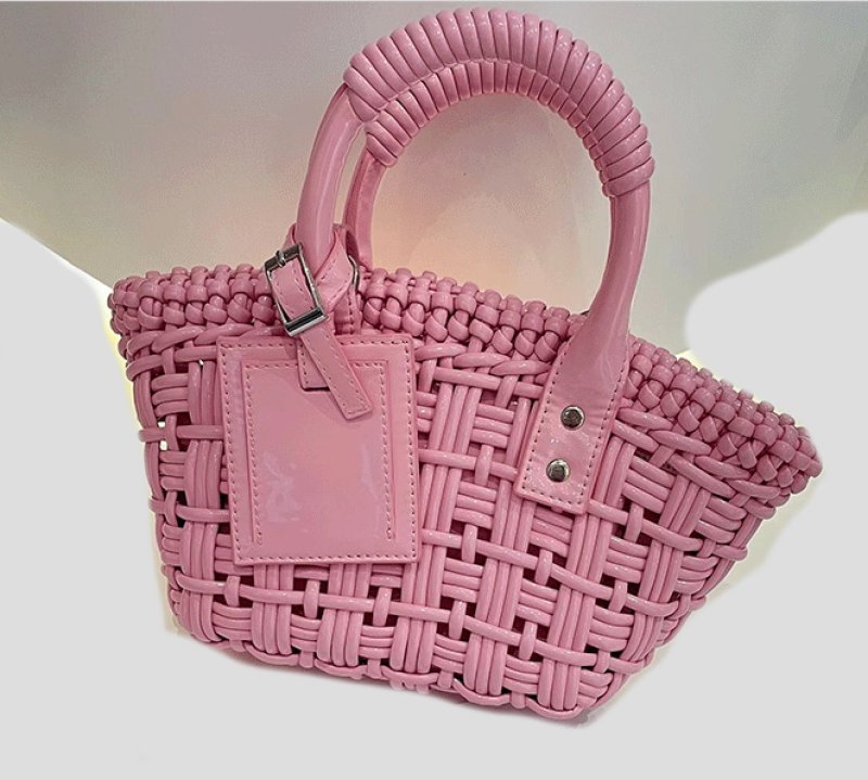 画像17: PU LEATHER BRAIDED MINI TOTE SHOULDER BAG レザー編み込みミニトートショルダーバッグクラッチかご籠バッグ (17)