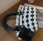 画像16: PU LEATHER BRAIDED MINI TOTE SHOULDER BAG レザー編み込みミニトートショルダーバッグクラッチかご籠バッグ (16)