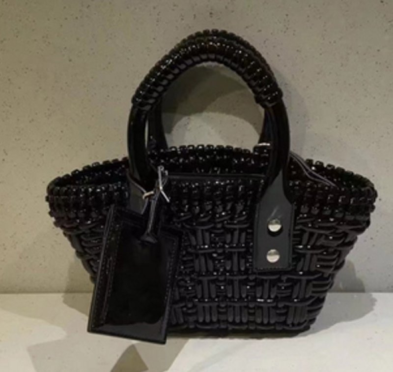 画像6: PU LEATHER BRAIDED MINI TOTE SHOULDER BAG レザー編み込みミニトートショルダーバッグクラッチかご籠バッグ (6)