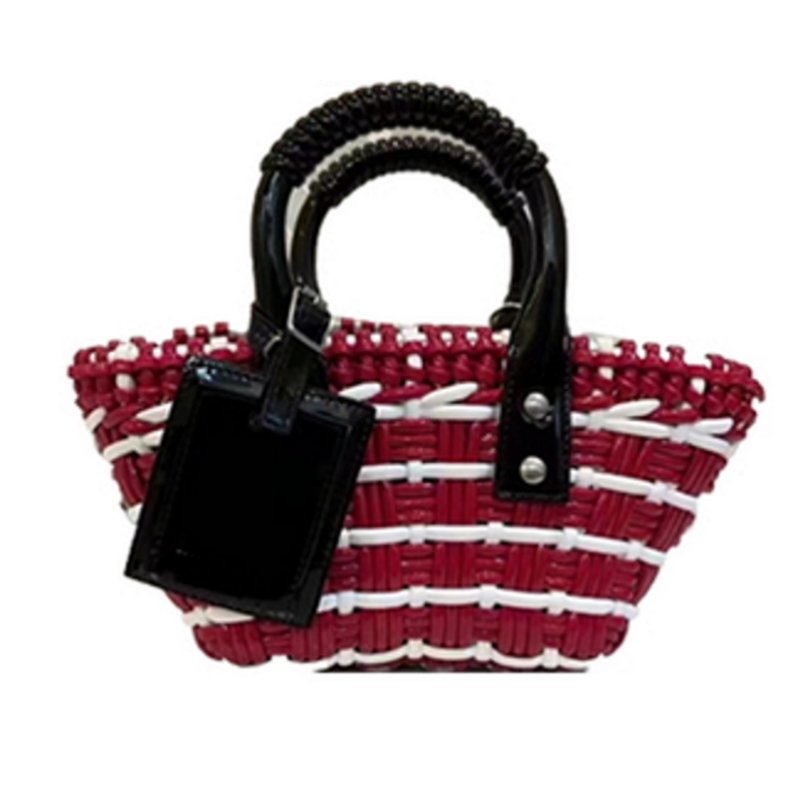 画像14: PU LEATHER BRAIDED MINI TOTE SHOULDER BAG レザー編み込みミニトートショルダーバッグクラッチかご籠バッグ (14)