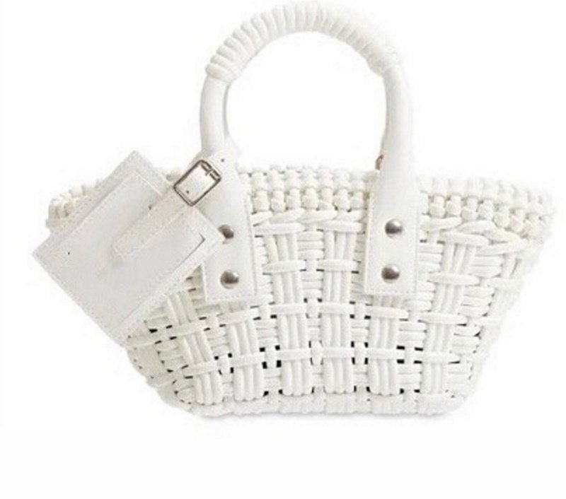 画像2: PU LEATHER BRAIDED MINI TOTE SHOULDER BAG レザー編み込みミニトートショルダーバッグクラッチかご籠バッグ (2)