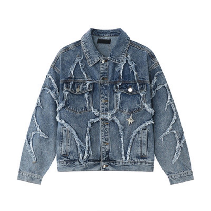 画像5: Studs Fringe Denim G Jean  jacket jumper ユニセックス 男女兼用スタッズ付きフリンジGジャンスジャケット ブルゾン スタジャン (5)