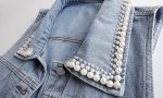 画像4: pearl denim waistcoat 　パール付きベストチョッキトラッカージャケット (4)