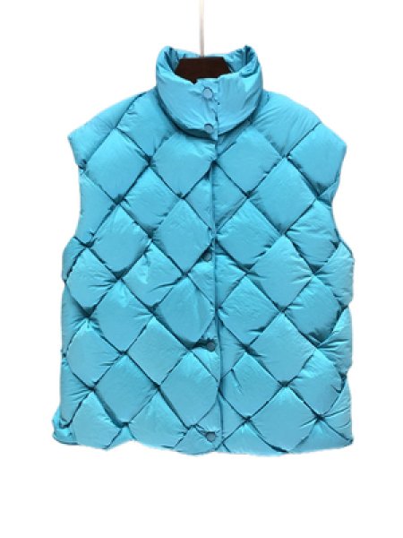 画像1: SALE セール 23 Unisex Quilted Woven down vest Jacket 男女兼用 編み込み キルティング ダウン ベスト ジャケット (1)