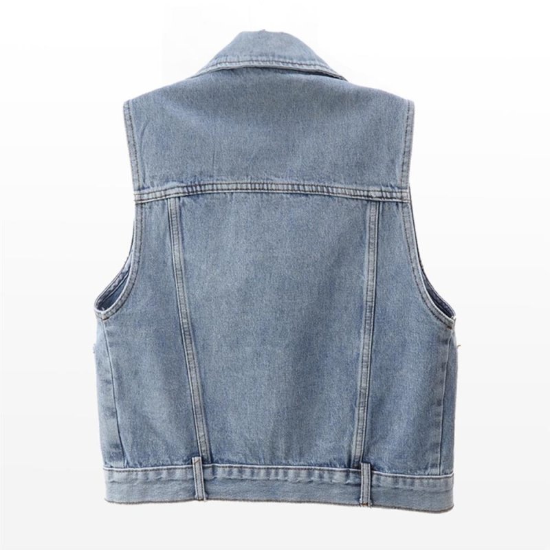 画像3: pearl denim waistcoat 　パール付きベストチョッキトラッカージャケット (3)