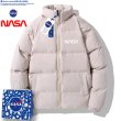 画像6: simple NASA logo Down jacket baseball uniform jacket blouson　ユニセッ クス男女兼用シンプルNASAナサロゴ ダウンジャケットジャケットスタジアムジャンパー スタジャン ブルゾンバイカージャケット (6)