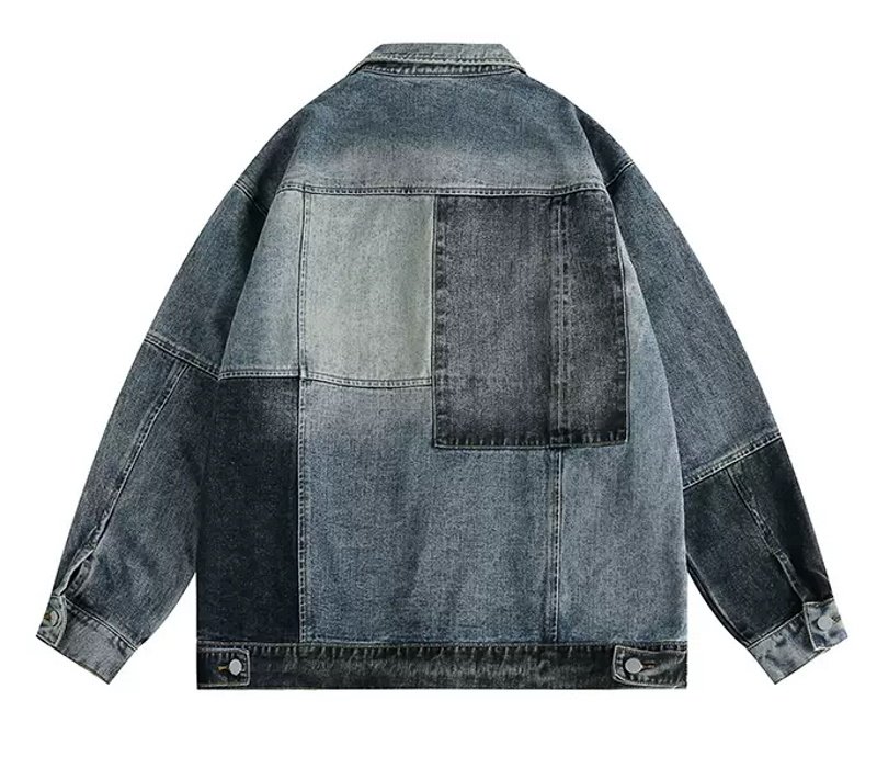 loose retro stitching denim jacket blouson ユニセックス 男女