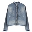 画像8: stand collar fringe Denim Jacket  jumper ユニセックス 男女兼用スタンドカラーフリンジGジャンジャケット ブルゾン スタジャン (8)