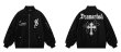 画像6: cross patch embroidery MA-1 flight suit jacket BASEBALL JACKET baseball uniform jacket blouson ユニセックス 男女兼用クロスプリントスタジアムジャンパー スタジャン MA-1 ボンバー ジャケット ブルゾン (6)