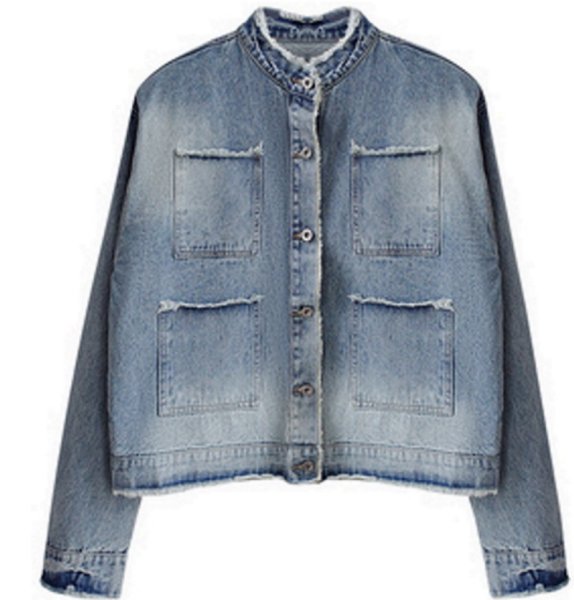 画像1: stand collar fringe Denim Jacket  jumper ユニセックス 男女兼用スタンドカラーフリンジGジャンジャケット ブルゾン スタジャン (1)