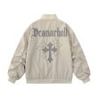 画像8: cross patch embroidery MA-1 flight suit jacket BASEBALL JACKET baseball uniform jacket blouson ユニセックス 男女兼用クロスプリントスタジアムジャンパー スタジャン MA-1 ボンバー ジャケット ブルゾン (8)