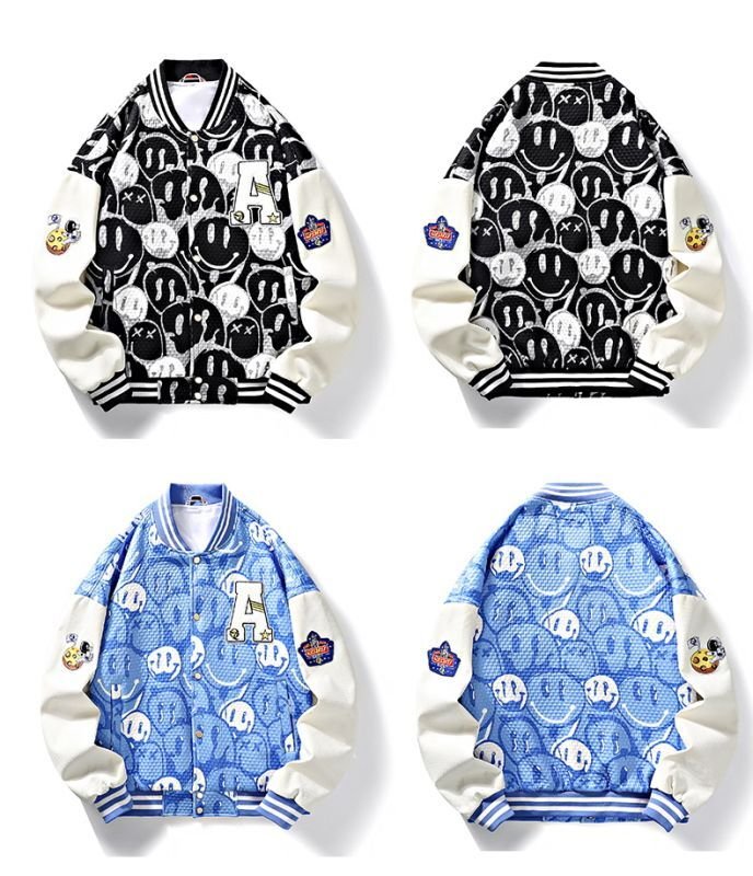 画像4: NASA x Smile jumperBASEBALL JACKET baseball uniform jacket blouson ユニセックス 男女兼用NASAナサ××スマイルスタジアムジャンパー スタジャン MA-1 ボンバー ジャケット ブルゾン (4)