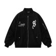 画像4: cross patch embroidery MA-1 flight suit jacket BASEBALL JACKET baseball uniform jacket blouson ユニセックス 男女兼用クロスプリントスタジアムジャンパー スタジャン MA-1 ボンバー ジャケット ブルゾン (4)