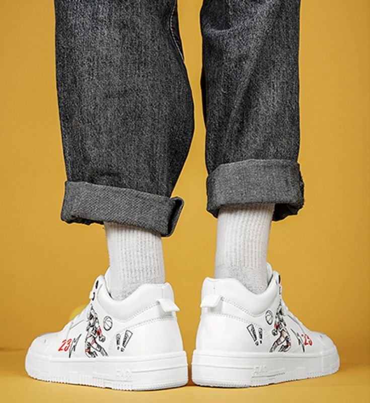画像6: Astronaut x Throwing Ballhigh top leather LACE-UP SNEAKERS shoes  ユニセックス男女兼用ハイカットレザー宇宙飛行士×スローイングボールレースアップスニーカー カジュアル シューズ (6)